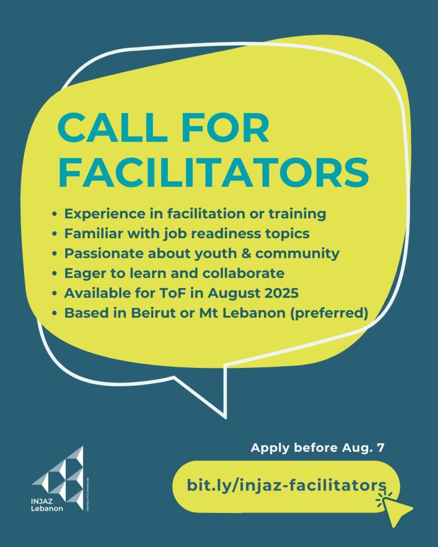 Lebanon’s INJAZ Seeks Facilitators for Nationwide Youth Employability Program