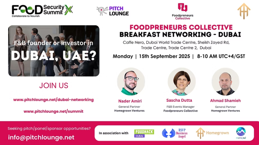 Pitch Lounge Announces Two September Events for Food Entrepreneurs in Dubai