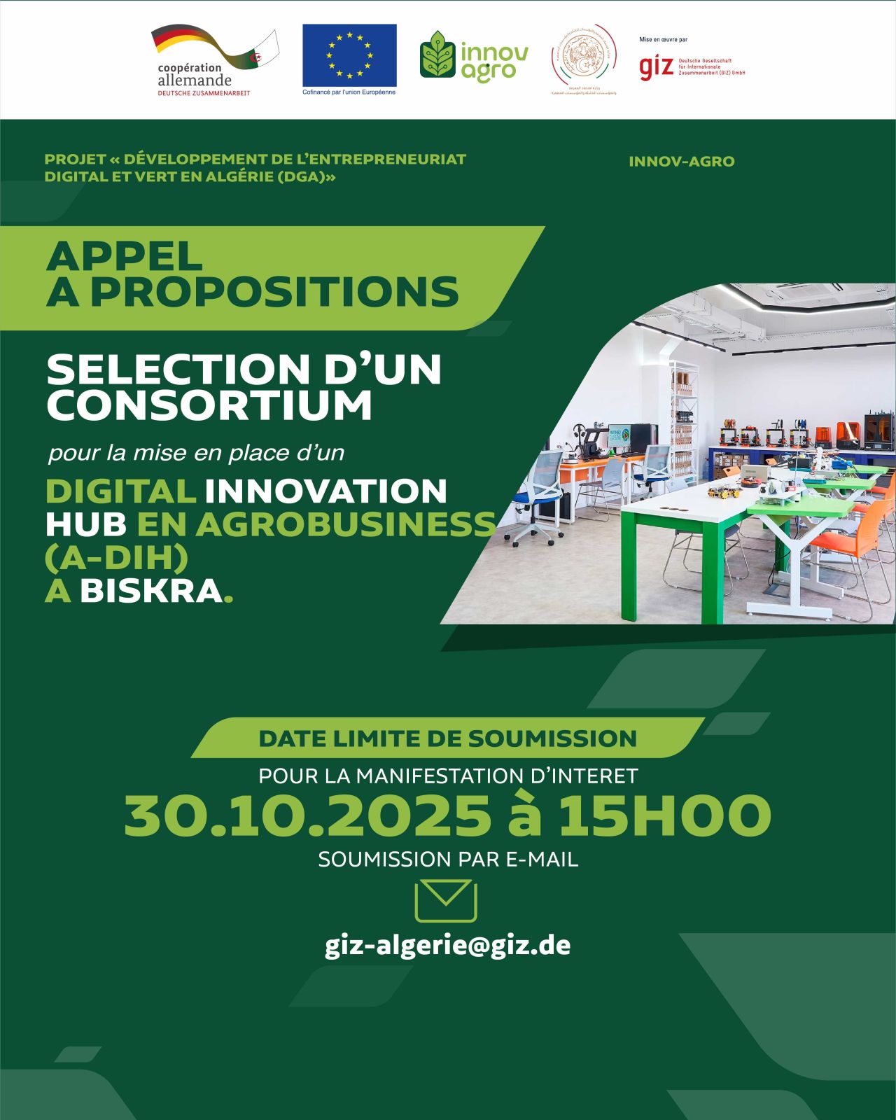 GIZ Algeria Calls For Proposals To Establish An Agribusiness Digital Innovation Hub In Biskra