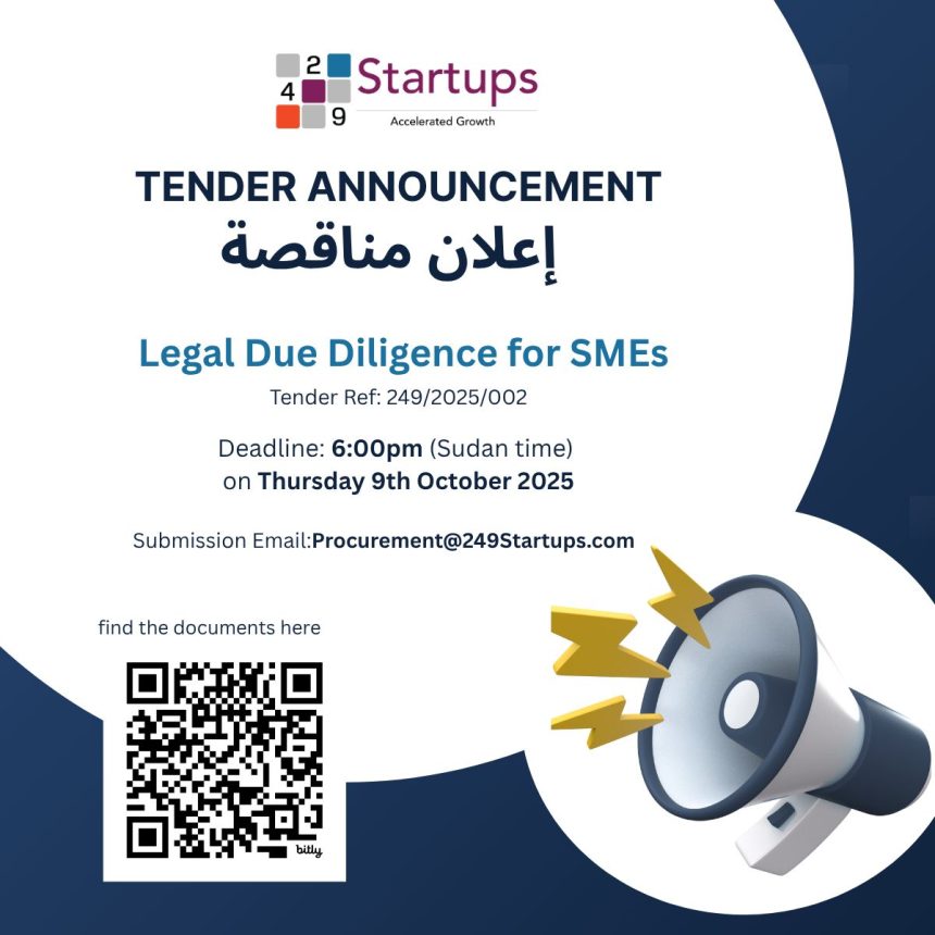 249Startups Opens Tender For Legal Due Diligence Services In Sudan