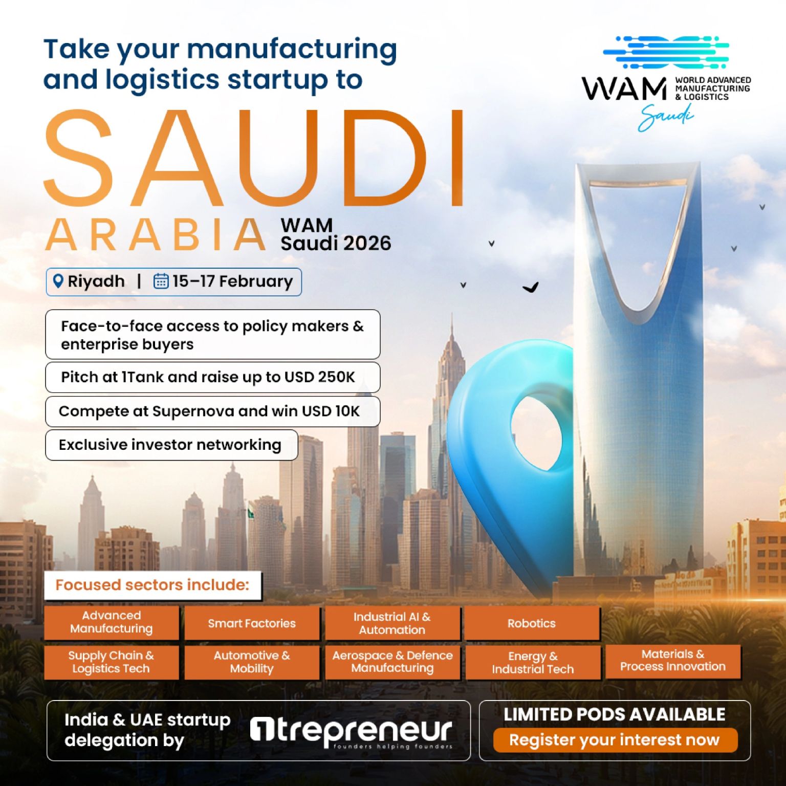 Join The Manufacturing & Logistics Startup Delegation To WAM Saudi 2026