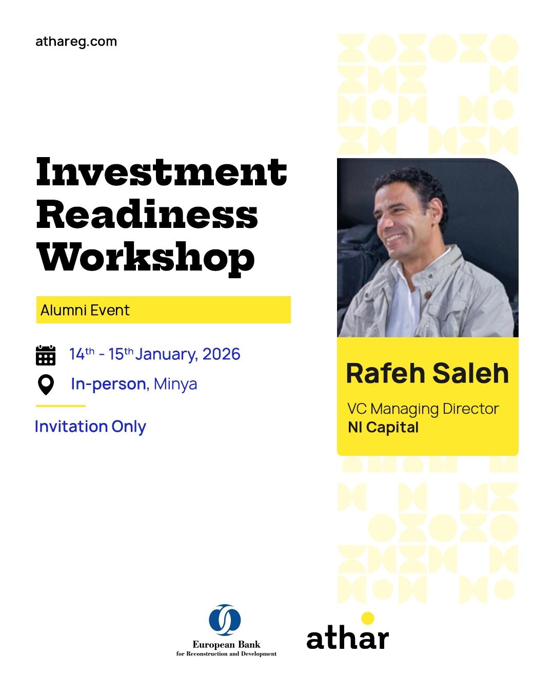 Athar Accelerator And EBRD Set To Host Investment Readiness Workshop 2026 In Minya