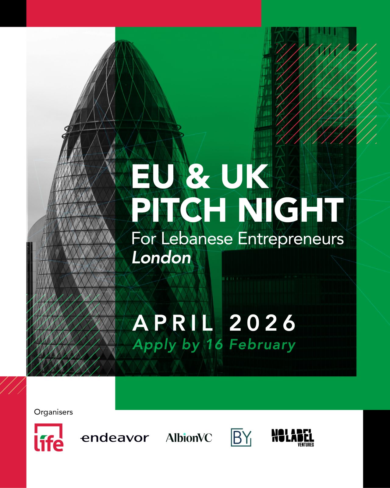 Apply Now For LIFE Lebanon’s 10th Global Pitch Night In London