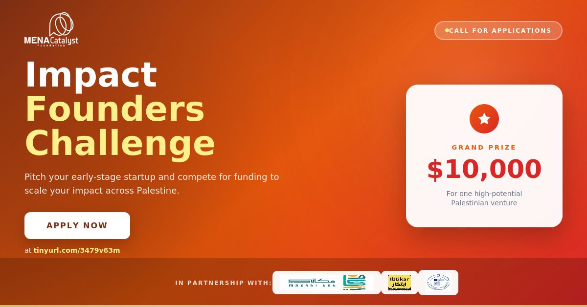 Apply Now For MENACatalyst Foundation’s Impact Founders Challenge