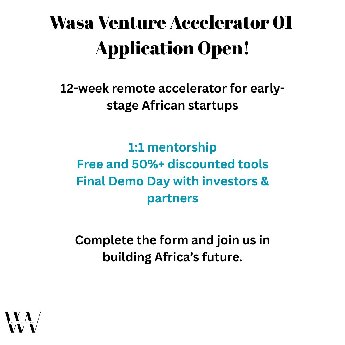Apply Now For WaSa Venture Accelerator Program Cohort 01