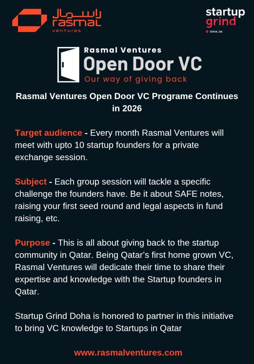 Join Rasmal Ventures For The Structuring A Seed Round Open Door VC Session