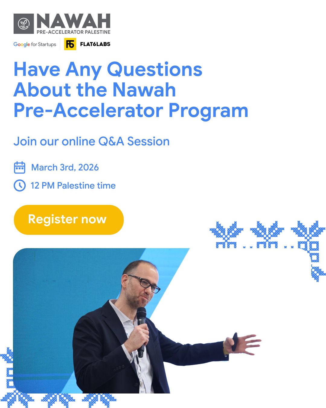 Nawah Pre-Accelerator Program Cycle 2 Info Session 2026 For Palestinian Founders