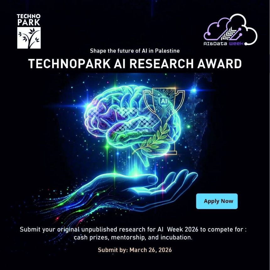 Apply Now For The Techno Park AI Research Award At AI & Data Week 2026