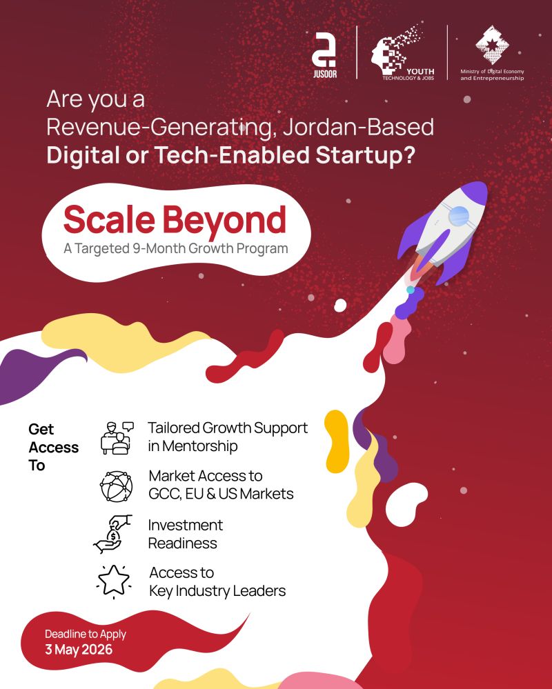 Jordan-Based Startups Invited To Join Jusoor’s Scale-Beyond Growth Program