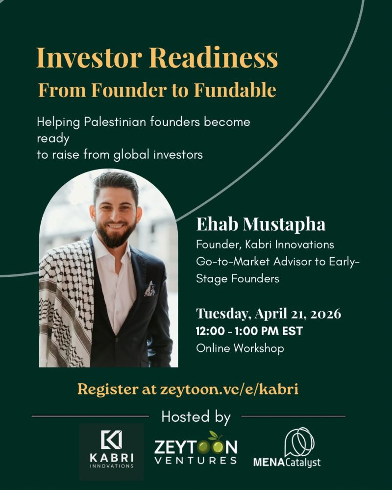 Investor Readiness Workshop 2026 Set To Empower Palestinian Founders Virtually This April