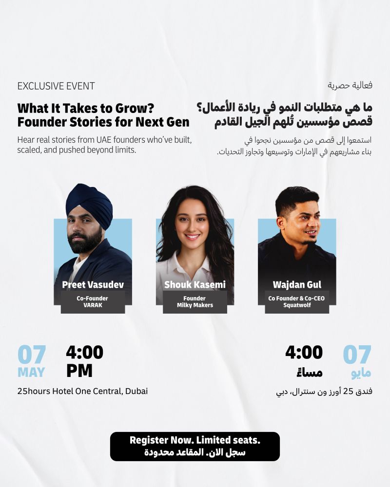 What It Takes To Grow: Founder Stories For Next Gen 2026 Set For Dubai This May