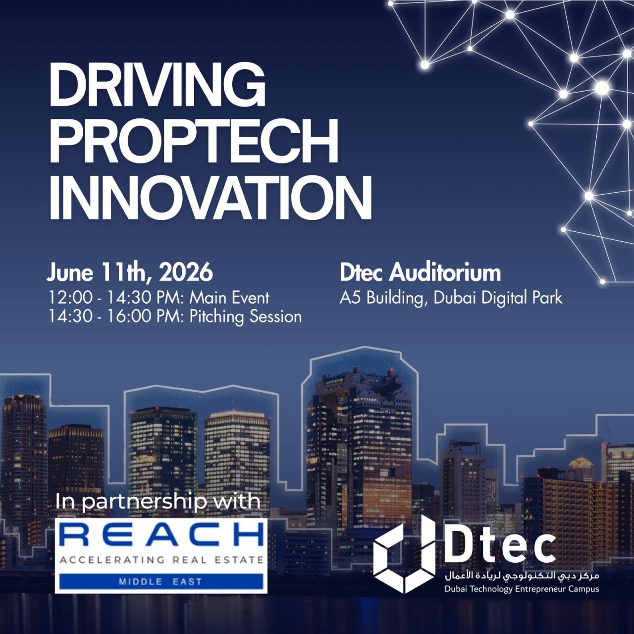 Dtec and REACH MENA Partner to Launch Driving PropTech Innovation Gathering This June