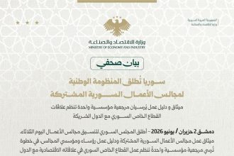 Syria’s Ministry Of Economy And Industry Launches National Business Councils Charter To Institutionalize Private Sector Representation